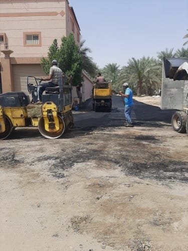 تنفيذ أعمال الأسفلت